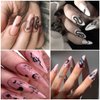 Snake Nail Art Stickers Decals Black Skull Goth Nail Decals Nail Art Supplies 3D Gothic Punk Horror Nail Stickers Designer Nail Accessories Charms Nail Designs for Acrylic Nail Art Decoration (8 Pcs)