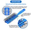 VESS Styling Ceramic Hair Brush 9-row Round Type, for Bow and Styling Made in Japan (No.80 Blue)