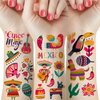 65 Pieces Cinco De Mayo Tattoos for Kids, Mexican Fiesta Temporary Tattoo Stickers, Taco Pinata Fiesta Party Decorations Favors for Adult Boys Girls, Goodie Bag Stuffers