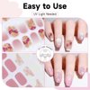 DUKASOU Semi Cured Gel Nail Strips 2 Set, (Gradient Pink/Flower) 56 Pcs Gel Nail Wraps,Stickers Works with Any UV/LED Lamps,Long Lasting,Salon-Quality, Easy to Apply