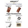 AMANCY Superior 3 Holder Black Leather Cedar Wood Liner Cigar Case Combo Set with Lighter and Cutter Perfect Completed Gift Kit for Cigar Lovers