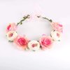 CHIYUYISEN 2Pcs Flower Crown for Women Girls Flower Headbands Flower Girl Headpiece，Bride Bridesmaid Wedding Headdress Flower， Wreath Headband with Adjustable Elastic Ribbon Women Hair Accessories