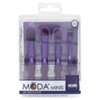 MODA Mini Purple 5pc Eye Travel-Size Makeup Brush Kit – Compact Vegan Eye Brushes for Blending, Shading & Lining with Travel Case