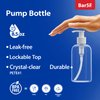 Bar5F Plastic Bottles with Pump Dispenser, 8 oz | Leak Proof, Empty, Clear Refillable, BPA Free for Body Wash, Moisturizer, Face Cream, Liquid Soap | Black & White Pumping Caps | Set of 2