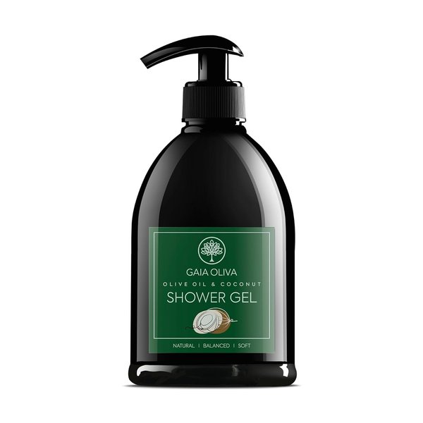 GAIA Oliva Liquid Shower Gel Olive Oil Moisturizing, Bath Body Wash, Bottle 16.9 FL OZ (16.90 Fl Oz (Pack of 1), Coconut)