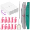 Beetles Gel Polish Remover Kit - Gel Nail Polish Remover with 450 Pcs Lint Free Nail Wipes/10 Pcs Nail Polish Remover Clips/Cuticle Oil/Cuticle Pusher/Nail File for Fingernail and Toenail