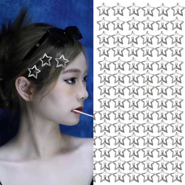 80 Pcs Star Hair Clips Exquisite Delicate Silver Hair Pins Accessories Metal Hair Clips Set for Holiday Party Costume Accessories for Girls Women