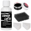Liquid Latex SFX Makeup Kit,Halloween Fake Blood Scar Wound Makeup For Subtle Wrinkle Special Effects SFX with Scab Coagulated Blood Gel,Stipple Sponge,2 Sponges