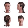 Phamb Afro Mannequin Head with 100% Human Hair for Practice Braiding African American Cosmetology Doll for Hairdresser with Table Clamp Stand (D8A-Black)