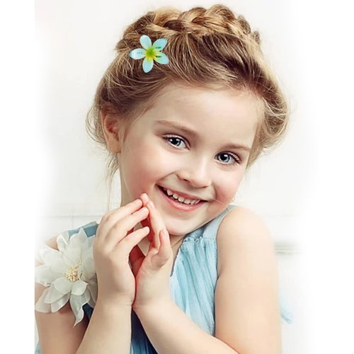 Canitor Small Flower Hair Clips for Girls 1.8 inch Hawaiian Plumeria Flower Hair Clips For Women Frangipani Flower Clips Cute Hair Accessories Luau Tropical Party Decoration