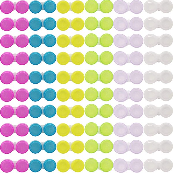 RONYOUNG 60PCS Contact Lens Cases Contact Lens Holder Box Left/Right Eyes Contact Lens Container, 6 Colors