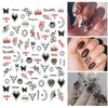 Snake Nail Art Stickers Decals Black Skull Goth Nail Decals Nail Art Supplies 3D Gothic Punk Horror Nail Stickers Designer Nail Accessories Charms Nail Designs for Acrylic Nail Art Decoration (8 Pcs)