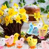 Fahacop 20 Pack Easter Wind Up Chick and Bunny Toys Wind-up Plush Toys for Easter Egg Hunt Basket Stuffers Easter Party Supplies, 4 Colors
