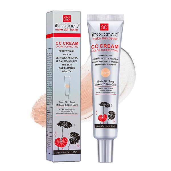 Color Correcting CC Cream,Hydrating CC Cream Foundation with Centella Asiatica Multi-Purpose Pre-makeup Primer Moisturizing Facial Concealer Sunscreen Full-Coverage CC Cream with SPF 25 (02)
