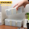 REAQUE 2Pcs Plastic Trading Card Storage Box, Holds 1200+ Unsleeved Cards with 2 Dividers, Organizer for MTG, PTCG, YGO, CCG, and Sports Card Collections