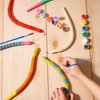 Gejoy 15 Pieces 12 Inch Halloween Wooden Snakes Unfinished Wooden Wiggly Snakes Jointed Flexible Wood Snake to Paint Blank Canvas Animal Model Crafts for Arts and Crafts Birthday Party Supplies