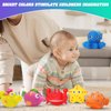 Mold Free Baby Bath Toys - 7 Pcs No Hole Ocean Animals Bathtub Toys for Toddlers 1-3/Infants 6-12-18 Months,Water Table Toys Shower Toys Pool Toys for 1 2 3 4 Year Old Boys Girls Kids