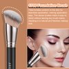 TEOYALL Foundation Contour Conceal Brush Set, 3PCS Angled Synthetic Kabuki Brush for Blending Setting Buffing with Liquid, Cream and Powder Cosmetic (170S/270S/370S)