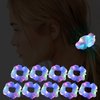 9 Pcs LED Light Up Hair Scrunchies for Women Girls,Blue Led Hair Tie 3 Light Modes, Light Glow Scrunchy Satin Elastic Bands Ponytail Holder Glow in the Dark Hair Accessories Neon Rave party supplies