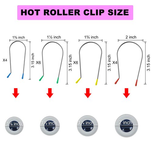 Hot Curler Clips Replacement Hot Roller Clips Rollers Securing Pins Fits 1.5 inch, 1.75 inch Hot Rollers Curlers
