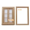 iLAND Miniature Dollhouse Accessories, Wooden Dollhouse Window w/Push-Out Casements. Window Panes & Trims (Classic Push-Out Window)