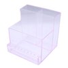 10 Holes Storage Box Display for Nail Drill Bit Files Acrylic Clear Holder Electric Machine Manicure Accessory - Transparent pink