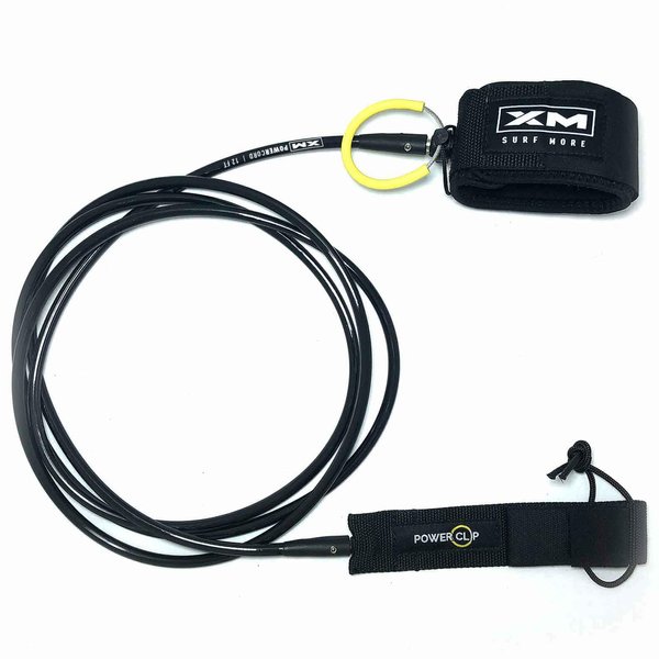 XM SURF MORE Big Wave 8ft Surfboard Leash with Power Clip Quick Release Upgrade, Cord Thickness (.313in), Key Pocket, Unbreakable Swivels, Detachable Railsaver, Made in USA
