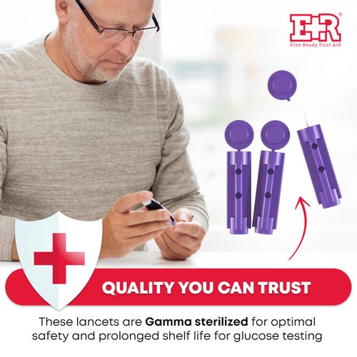 Ever Ready First Aid Sterile Twist-Cap Lancets 30G Purple - 500 Count