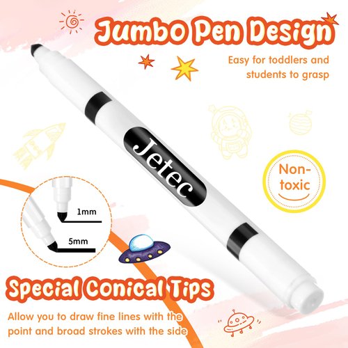 Janlaugh 72 Count Line Washable Markers Bulk Black Fine Tip Markers Set Black Markers for Kids Thin Black Washable Markers for Art School Supplies, Classroom Bulk Pack Teacher Classroom Must Have