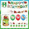 Farm Animals Party Supplies,Farm Barn Animal Themed Party Decorations & Tableware Set,Include Banner,Hanging Swirl,Balloons,Plates,Napkins,and More,for Farm Animals Theme Birthday Party Decorations