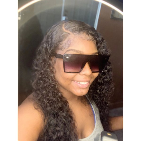 Jasperel Deep Wave Lace Front Wig Hd Transparent Lace Closure Wigs Curly Human Hair for Black Women Pre Plucked with Baby Hair Pineapple Wave Wig Brazilian Virgin Hair Glueless Natural Color 16 Inch