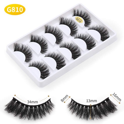 Vayator 10 Pairs/Set 3D Mink Lashes Natural False Eyelashes Dramatic Volume Fake Lashes Makeup Eyelash Extension Silk Eyelashes (G810)