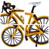 1:10 Scale Die-Cast Alloy Mini Mountain Bike Bicycle Model Toy Desktop Decoration Crafts for Cycling Lovers Bike Racers Athletes Children Boys and Girls (Yellow)
