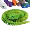 3D Printed Animals-Snake Viper, 24 in Surprise Mystery Snake Fidget Toy Creative Toy 3D Printed Articulated Snake Collectibles Home Office Executive Desk Decor (Yellow Green)