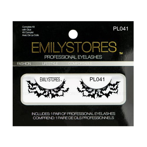 Emilystores Bat Costume Thunder Bat Halloween Fancy Fashion Costume Party Look Black Lace Lashes Paper Lashes False Eyelashes 1 Pair
