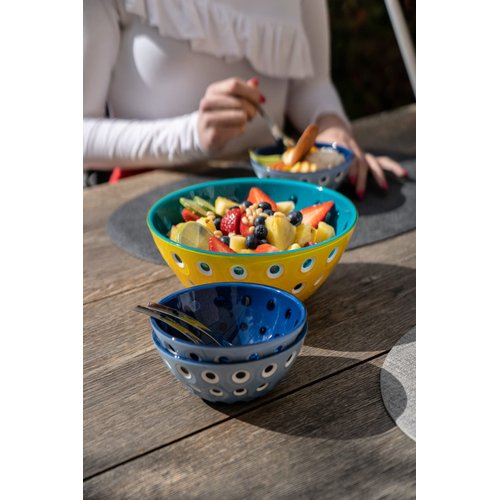Guzzini Le Murrine 4.7" Bowl (Set of 2) - Blue & Azure - 3 Color Technology, Chip Resistant & Unbreakable, Reusable, BPA-Free, Cereal, Soup, Fruits - Mixing Bowl for Kitchen Ingredients