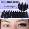 TOOCHUNAG Lash Extension Kit 12-22mm Fluffy Eyelash Extension Kit 100D Thick Volume Lash Clusters Kit D Curl Wispy Cluster Lashes Individual with Lash Bond and Seal and Tweezers