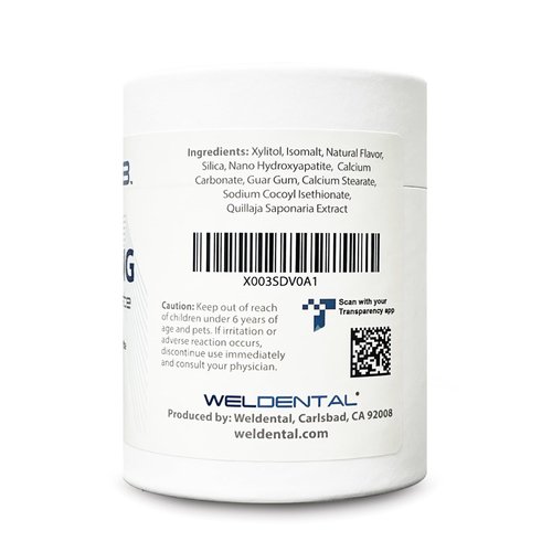 Weldental Chewtab Advanced Whitening Toothpaste Tablets with Nano-Hydroxyapatite 180 Count Refill (Peppermint)