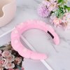 Ondder Pearl Pink Makeup Headband Spa Headband for Washing Face Sponge Face Wash Headband Soft Skin Care Headbands Hair Band Puffy Skincare Headband for Women Facial Make Up Hair Headband Head Bands