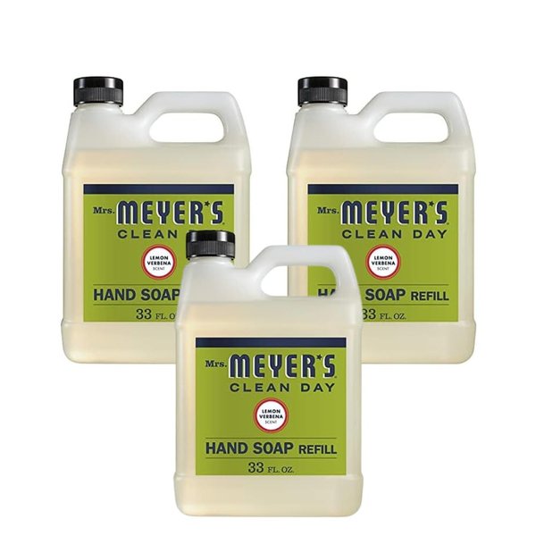 MRS. MEYER'S CLEAN DAY Lemon Verbena Liquid Hand Soap Refill 33 Fl Oz (Pack of 3)