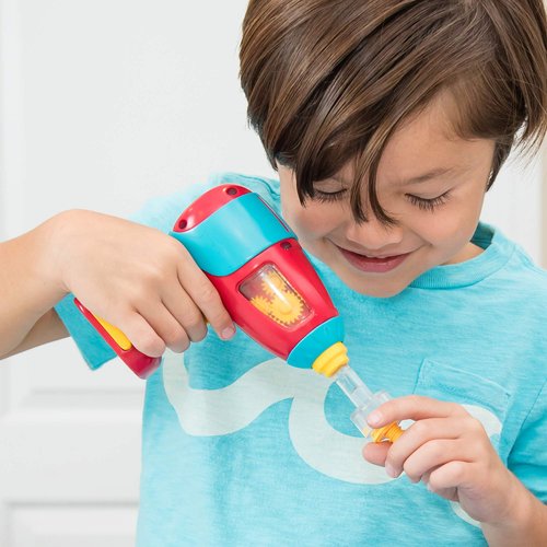 Educational Insights Design & Drill Power Drill, Compatible with Design & Drill Sets, Real Working, Kid-Friendly Toy Drill, Brand New Look