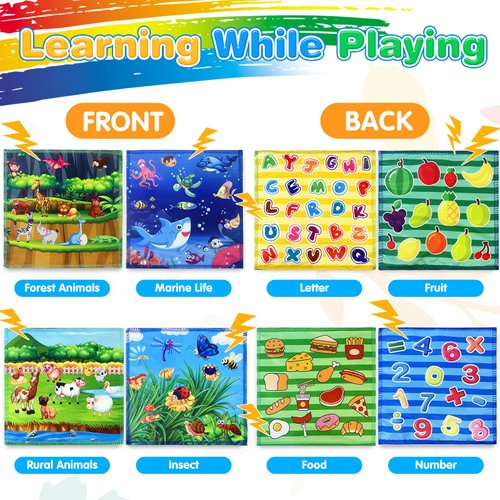 OZMI Baby Tissue Box Toy, Montessori Musical Toys for 3 6 9 12 18 Months Babies, Newborn Sensory Colorful Juggling Rainbow Dance Scarves Toys, Christmas Birthday Gift for Infant Toddlers (16 PCS)