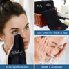 DAN RIVER Makeup Towel 100% Spun Cotton - (Pack of 6) Luxuriously Soft Reusable Makeup Remover Cloth, Facial Cleansing Cloth, of 6 13x13 Inch, Black