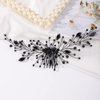 Missgrace Women Handmade Gothic Black Full Rhinestones Side Hair Comb Prom Party Special Occasion Punk Headpiece Black Women Rhinestones Hair Accessories for Women Gilrs (Black 2)
