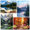 Fycert Paint by Numbers Kit for Adults Kids - Crafts DIY Paint by Numbers Kits for Beginners - Color by Numbers Pack on Canvas Painting Kit - Acrylic Paint on Mountains Lake