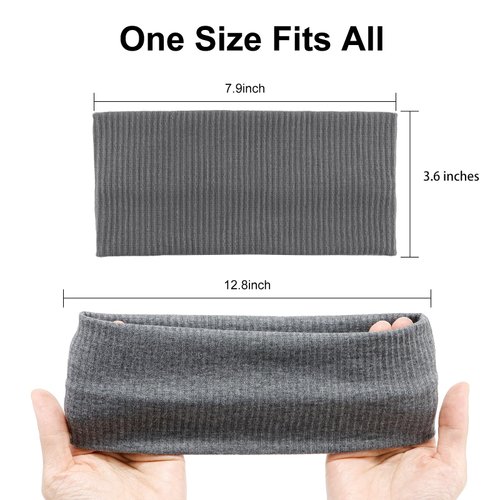 FASOTY Headbands for Women Wide Soft Elastic Boho Headbands Thick Hair Bands Turban Fashion Workout Yoga Head Wrap Headbands Hair Accessories, 5 Pack