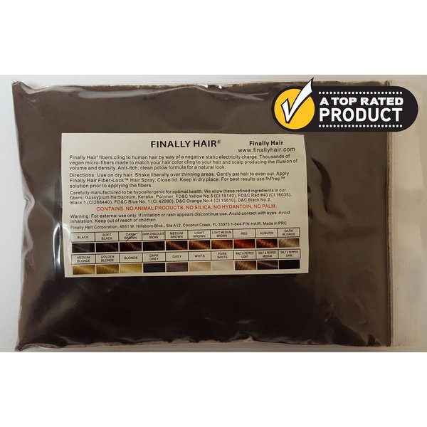 Finally Hair Building Fiber Refill 100 Grams Dark Brown Hair Loss Concealer by Finally Hair (Dark Brown w/touch of red) *** SEE PICTURES - We have 2 different dark brown shades ***