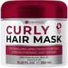Curly Hair Mask - Deep Conditioning, Curl Enhancing Split End Repair for Women and Men - Strengthening Treatment Cream and Moisturizer Products for Dry, Damaged, Frizzy Hair - Anti Breakage Solution