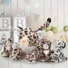 MaoGoLan Cheetah Stuffed Animals with Babies,4 Pcs Leopard Stuffed Animal for Girls,Mama and Baby Cheetah Plush,Leaopard Plush with 3 Cubs for Kids Birthday Gift