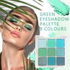 DWDiWen 9 Colors Green Matte Glitter Eyeshadow Palette,Highly Pigmented Blendable Pearl Eyeshadow Makeup Palette,Long Lasting Waterproof Shimmer Green Eye Shadow Makeup Palette